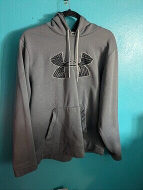 Under Armour Hoodie Mens Small Gray Coldgear Long Sleeve Sweatshirt Pullover